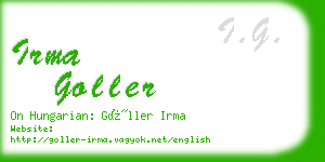 irma goller business card